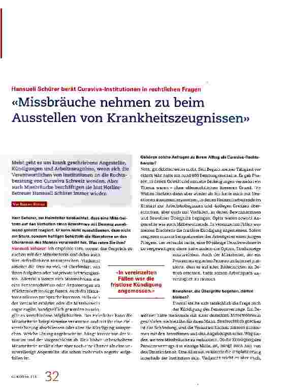 Vorschauseite 1: «Missbräuche nehmen zu beim Ausstellen von Krankheitszeugnissen»