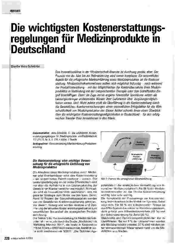 Vorschauseite 1: Die wichtigsten Kostenerstattungs regelungen für Medizinprodukte in Deutschland