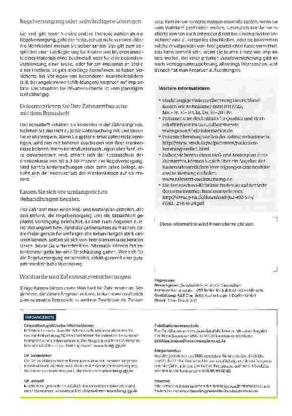 Vorschauseite 2: Zuschüsse bei Zahnersatz