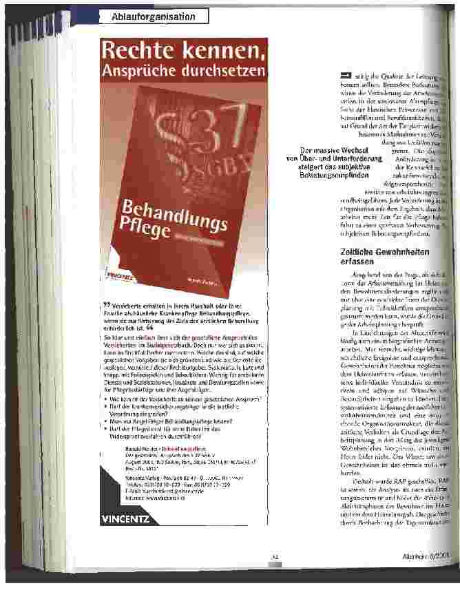 Vorschauseite 2: RAP im Altenheim Ein Instrument zur Optimierung der Arbeitslogistik
