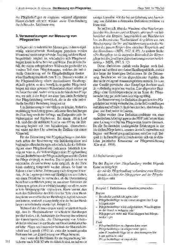 Vorschauseite 3: Die Messung von Pflegezeiten - methodische und inhaltliche Probleme