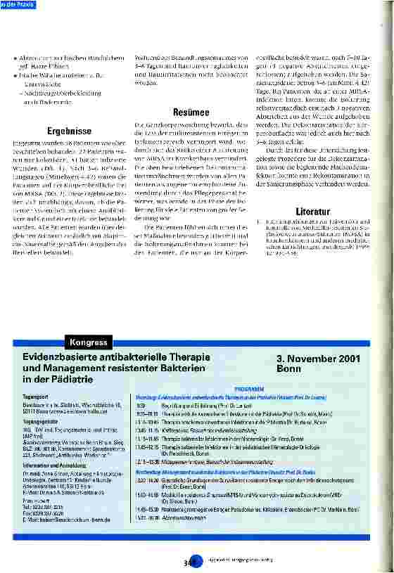 Vorschauseite 5: Konzept zur Dekontamination von MRSA-Patienten