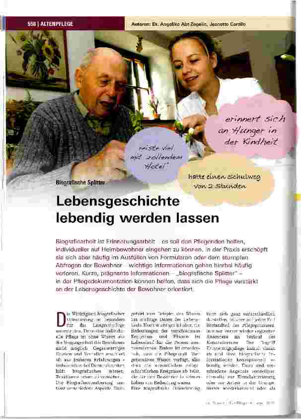 Vorschauseite 1: Lebensgeschichte lebendig werden lassen