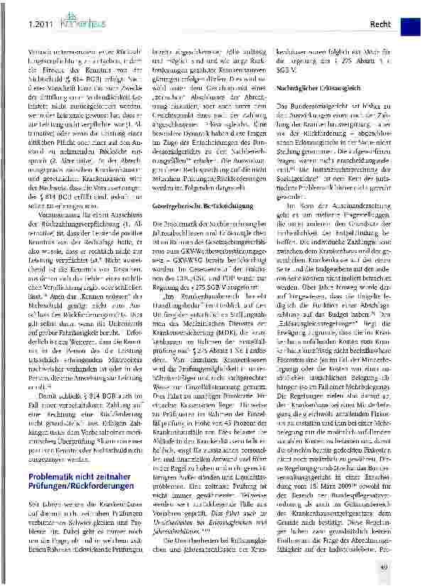 Vorschauseite 2: Rückforderungen durch gesetzliche Krankenkassen
