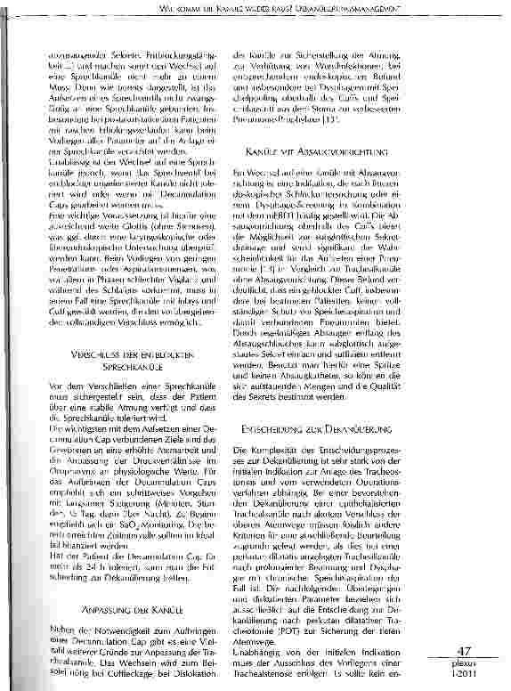 Vorschauseite 3: WIE KOMMT DIE KANÜLE WIEDER RAUS? DEKANÜLIERUNGSMANAGEMENT