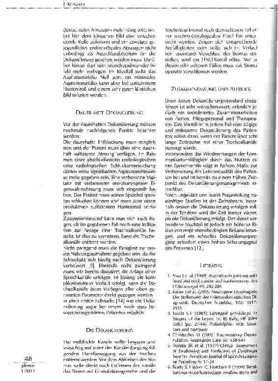 Vorschauseite 4: WIE KOMMT DIE KANÜLE WIEDER RAUS? DEKANÜLIERUNGSMANAGEMENT