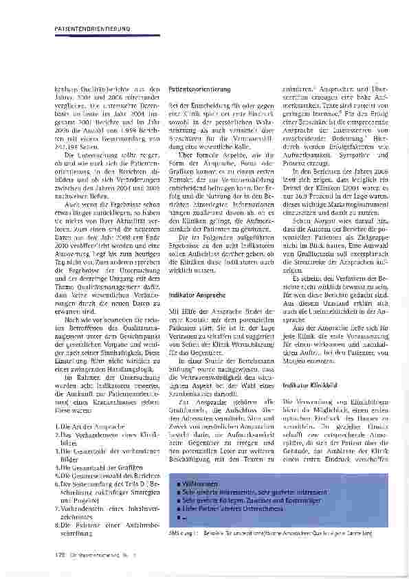 Vorschauseite 2: Patientenorientierung in deutschen Krankenhaus-Qualitätsberichten