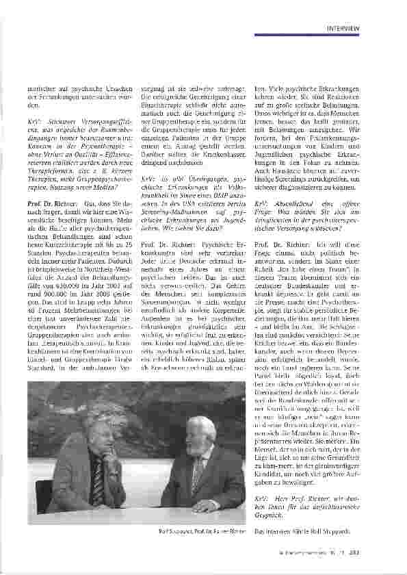 Vorschauseite 4: Psychotherapie - der Bedarf an Therapieplätzen wächst