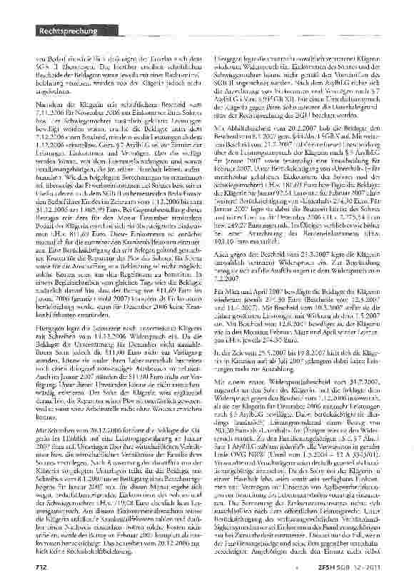 Vorschauseite 2: Zum Begriff des »Familienangehörigen« i.S.d. § 7 Abs. 1 Satz 1 AsylbLGAsylbLG §§1 Abs.1 Nr.6, 3, 7 Abs. 1 Satzi, Abs.2 und 3, 10a Abs.1 Satz 2AufenthC§25Abs.5 BSHG §§11 Abs.1 Satz…