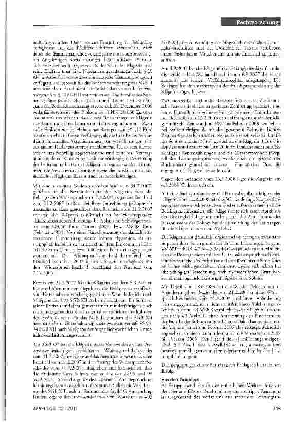 Vorschauseite 3: Zum Begriff des »Familienangehörigen« i.S.d. § 7 Abs. 1 Satz 1 AsylbLGAsylbLG §§1 Abs.1 Nr.6, 3, 7 Abs. 1 Satzi, Abs.2 und 3, 10a Abs.1 Satz 2AufenthC§25Abs.5 BSHG §§11 Abs.1 Satz…