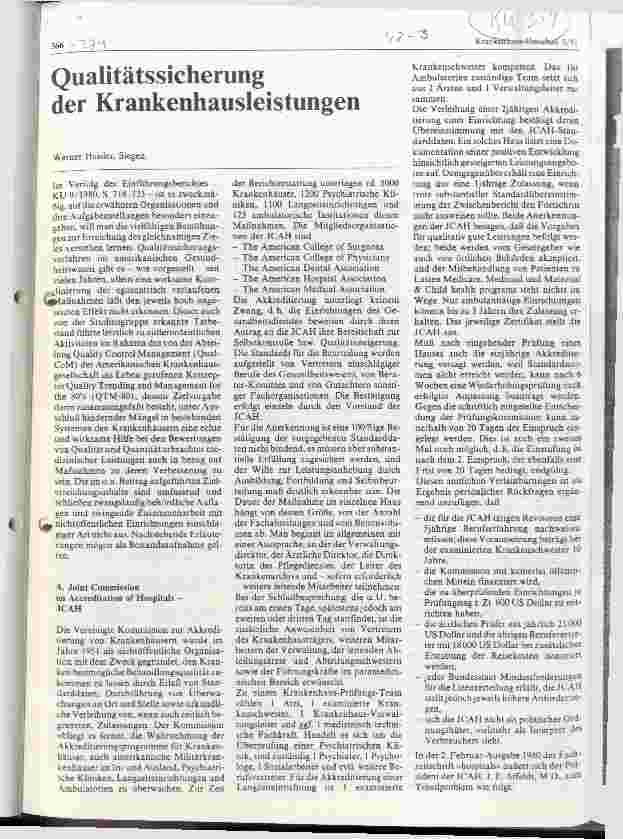 Vorschauseite 1: Qualitätssicherung der Krankenhausleistungen