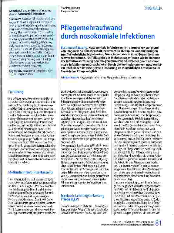 Vorschauseite 1: Pflegemehraufwand durch nosokomiale Infektionen
