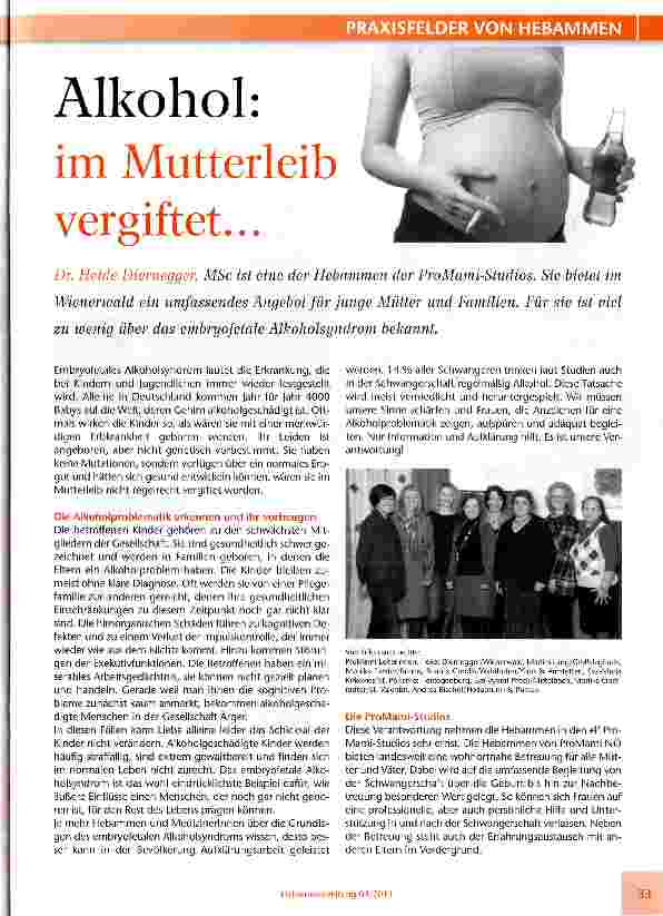 Vorschauseite 1: Alkohol: im Mutterleib vergiftet..