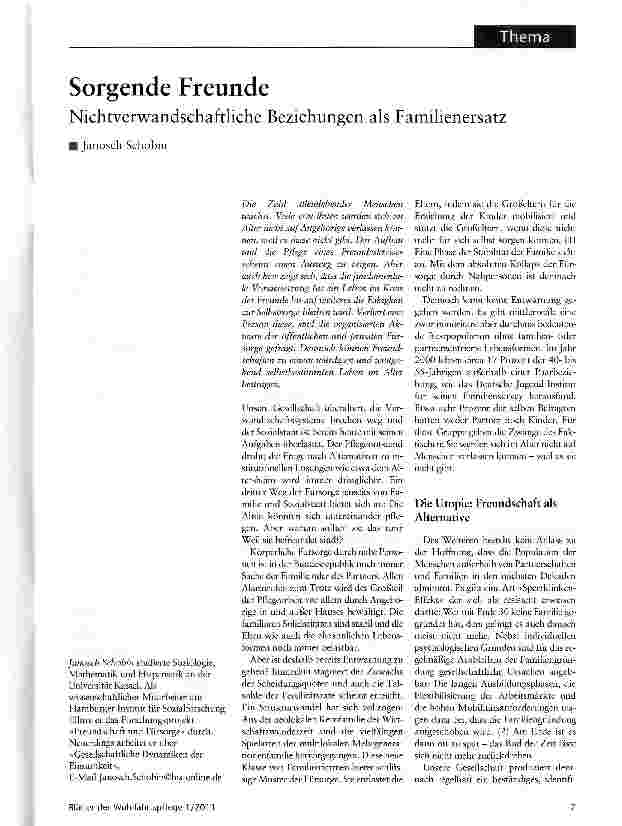 Vorschauseite 1: Sorgende FreundeNichtverwandschaftliche Beziehungen als Familienersatz