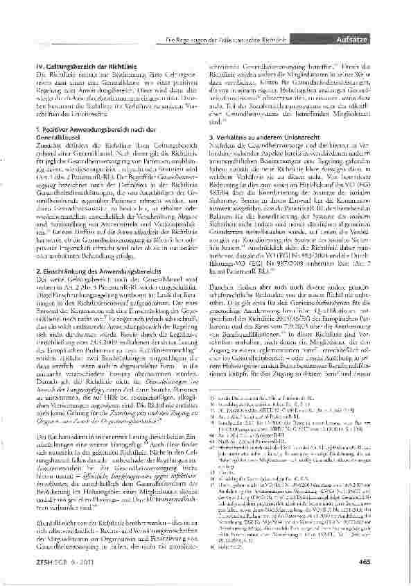 Vorschauseite 4: Die Regelungen der Patientenrechte-Richtlinie zur grenzüberschreitenden Inanspruchnahme von Gesundheitsdienstleistungen in der EU