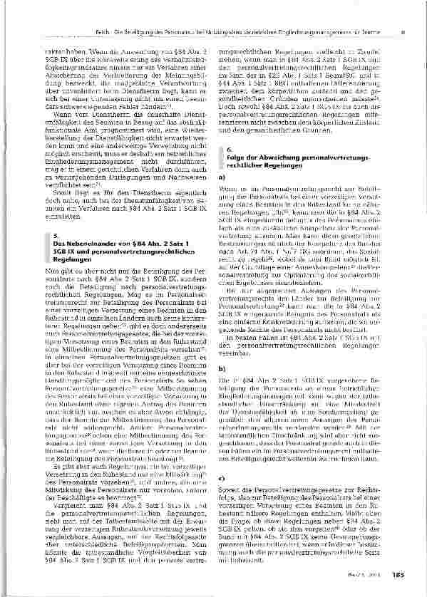 Vorschauseite 4: Die Beteiligung des Personalrats bei Nutzung eines betrieblichen Eingliederungsmanagements für Beamte