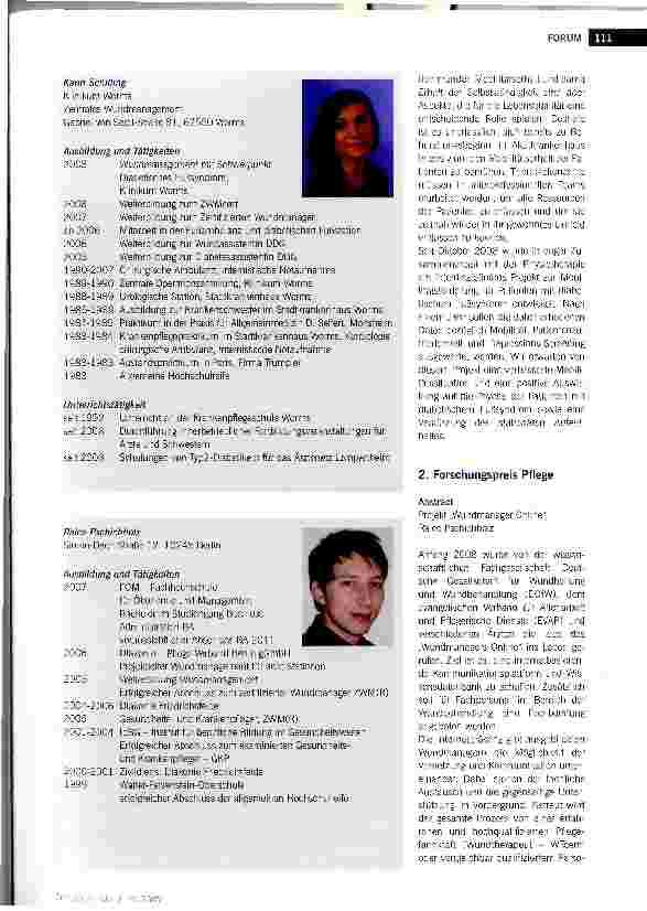 Vorschauseite 5: Forschungspreis Medizin und Pflege 2009 der Stiftung Fondation Le Lous: Die Preisträger und ihre Arbeiten