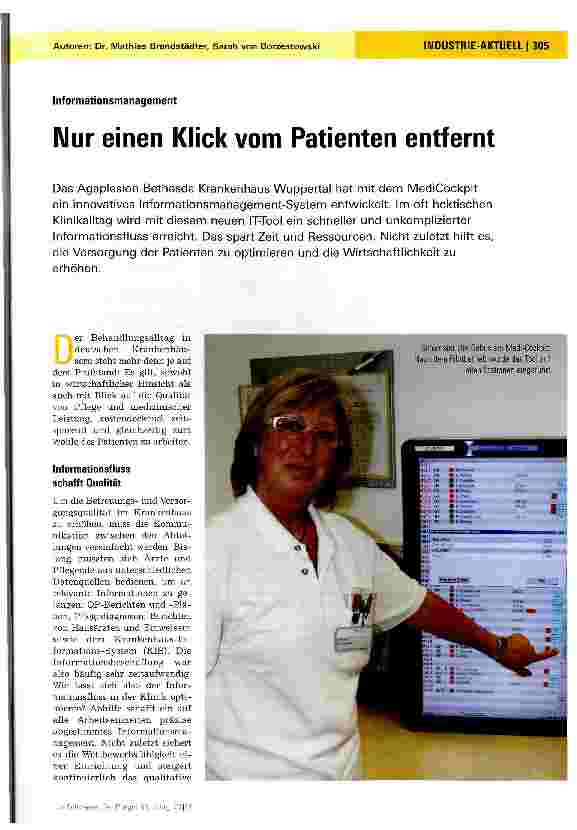 Vorschauseite 1: InformationsmanagementNur einen Klick vom Patienten entfernt