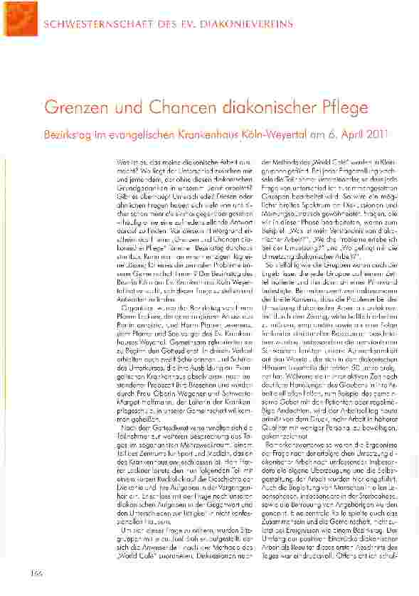 Vorschauseite 1: Grenzen und Chancen diakonischer Pflege
