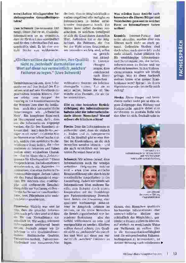 Vorschauseite 2: Achtung: Wichtig für alle Kliniken!