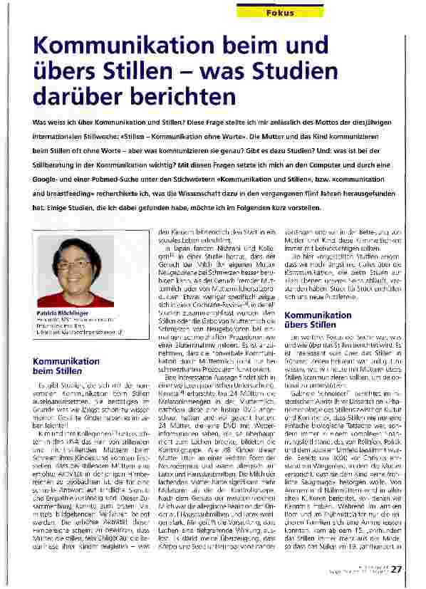 Vorschauseite 1: Kommunikation beim und übers Stillen - was Studien darüber berichten