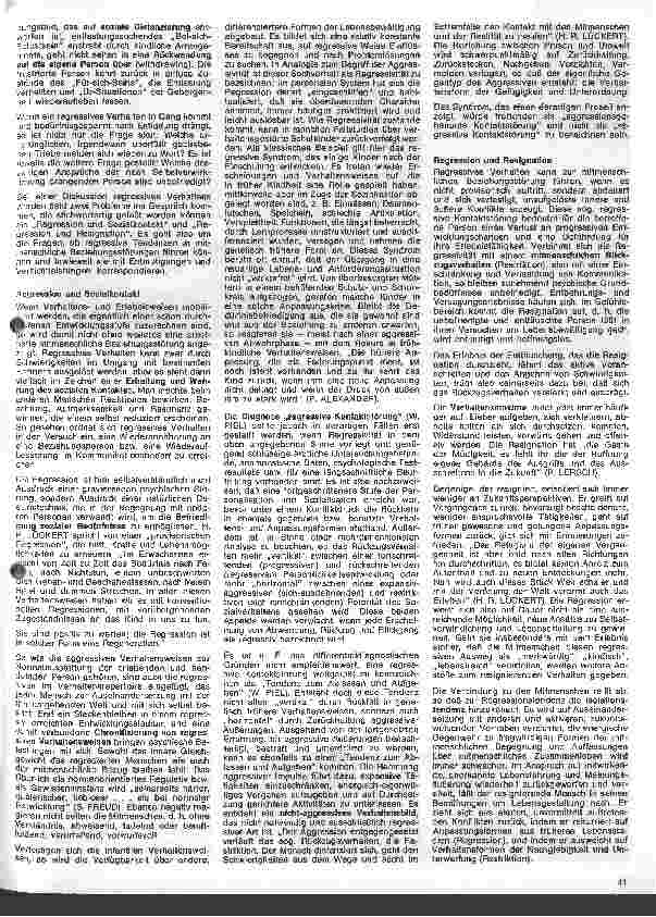 Vorschauseite 2: Bedürfnisse, Konflikte, Reaktionen 10. Folge: Regressives Verhalten