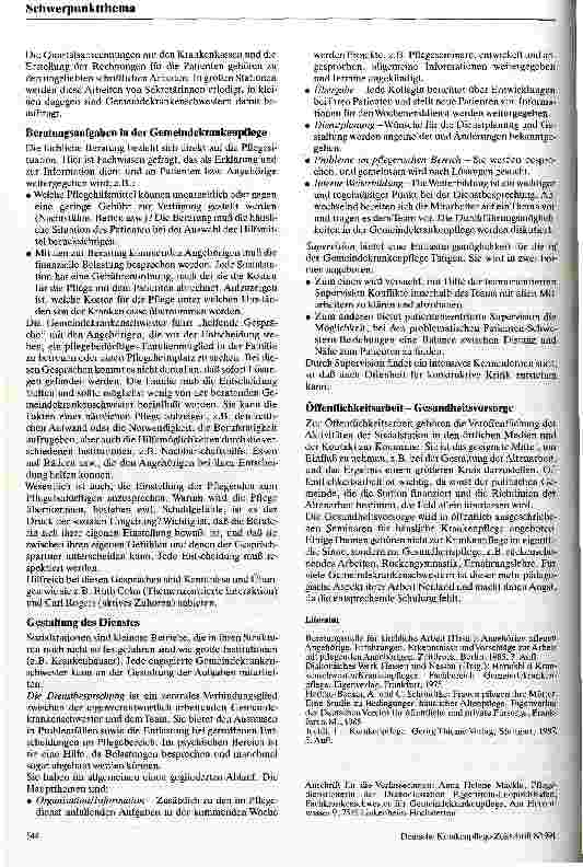 Vorschauseite 3: Die Gemeindekrankenschwester als Generalistin