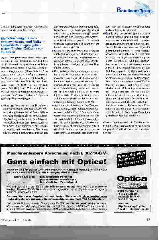 Vorschauseite 4: Vom tödlichen Gift zum Therapeutikum:Grundlagen der Therapie mit Botulinumtoxin A bei Spastik und Erkrankungen mit erhöhter Muskelaktivität