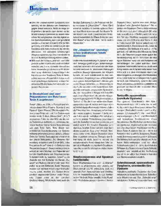 Vorschauseite 5: Vom tödlichen Gift zum Therapeutikum:Grundlagen der Therapie mit Botulinumtoxin A bei Spastik und Erkrankungen mit erhöhter Muskelaktivität