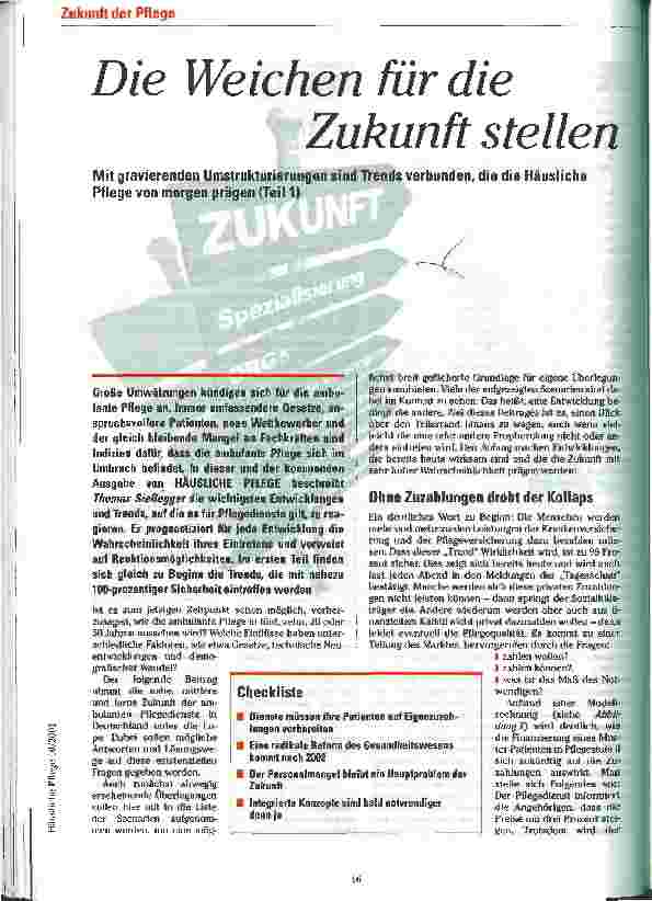 Vorschauseite 1: Die Weichen für die Zukunft stellen Teil 1