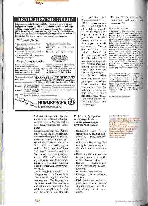 Vorschauseite 6: Klinische Ernährungsregimes bei mangelernährten Senioren Geriatrische Pflege