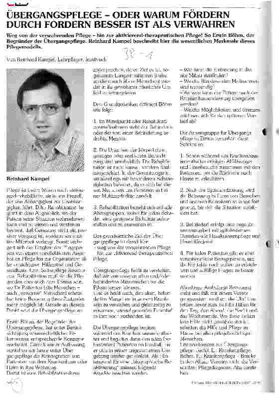 Vorschauseite 1: Übergangspflege - Oder warum fördern durch fordern besser ist als verwahren