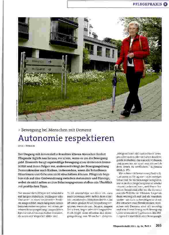 Vorschauseite 1: Autonomie respektieren