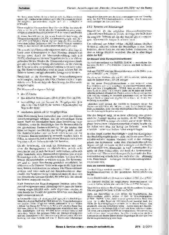 Vorschauseite 6: Auswirkungen der „Flexiblen Altersarbeitszeit (FALTER) auf die Rente aus der Deutschen Rentenversicherung und die Rente aus der Zusatzversorgung des öffentlichen Dienstes