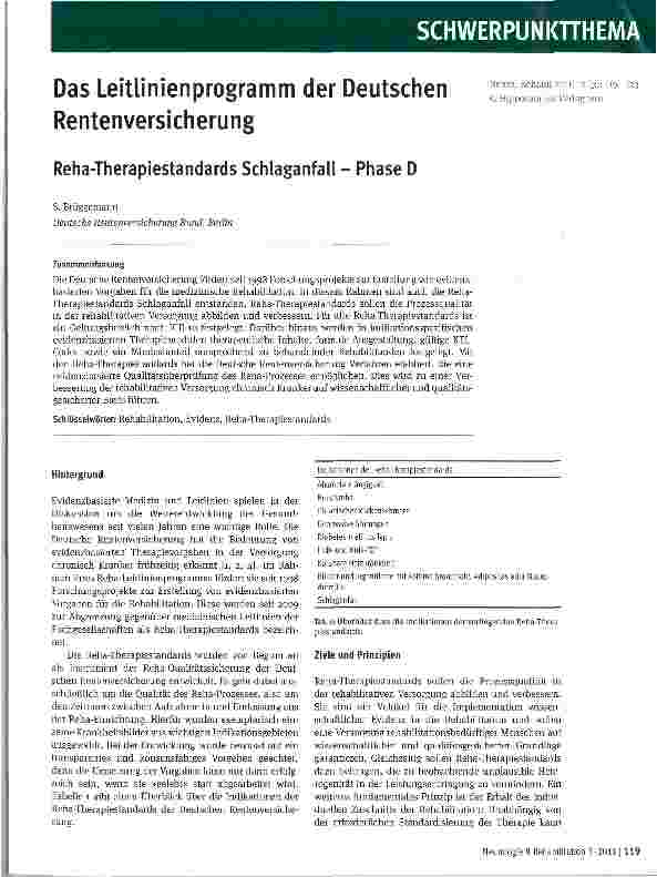 Vorschauseite 1: Das Leitlinienprogramm der Deutschen Rentenversicherung