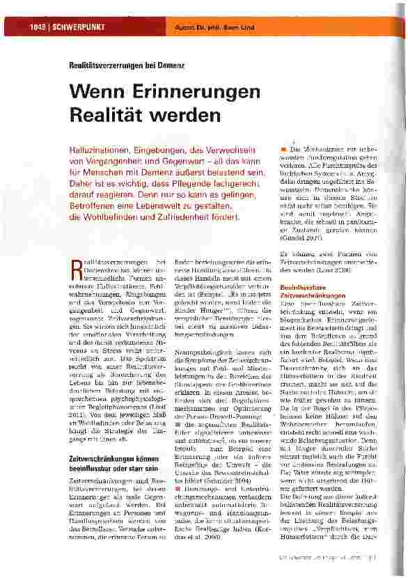 Vorschauseite 1: Wenn Erinnerungen Realität werden