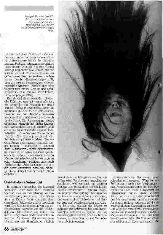 Vorschauseite 3: Überlegungen zum Mangel und: Ein Plädoyer für Selbstbewußtsein Der Pflegepersonalmangel aus gesellschaftlich-existentialist. Sicht