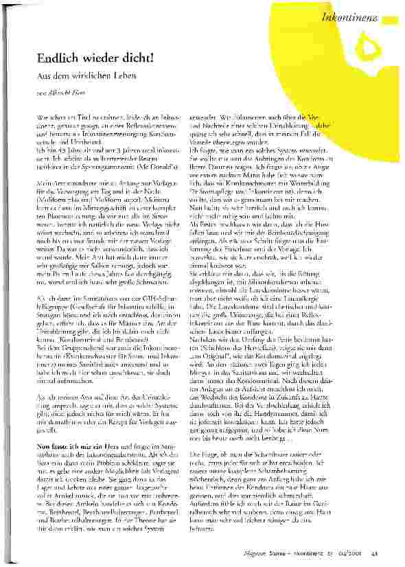 Vorschauseite 1: Endlich wieder dicht! Aus dem wirklichen Leben