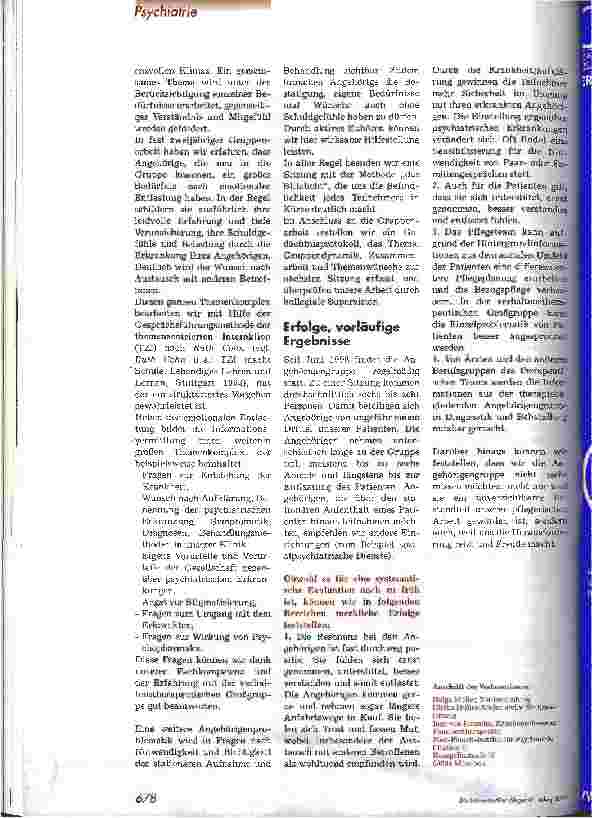 Vorschauseite 4: Die Angehörigengruppe auf einer Psychiatriestation