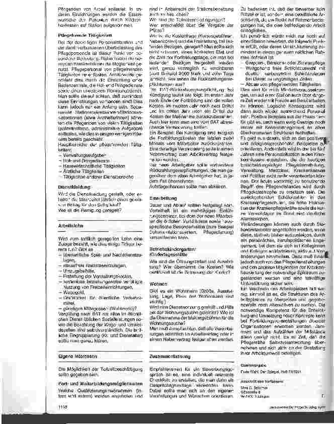 Vorschauseite 3: Das Vorstellungsgespräch - Eine Information für die Bewerbung von Krankenschwestern und Krankenpflegern