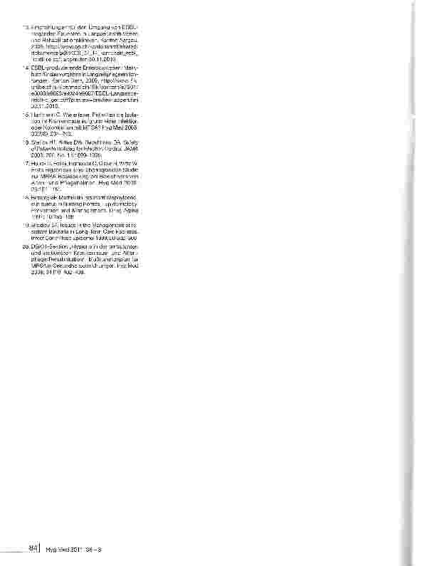 Vorschauseite 4: Multiresistente Erreger in LangzeitpflegeeinrichtungenMultidrug resistant organisms in Long-Term Care Facilities