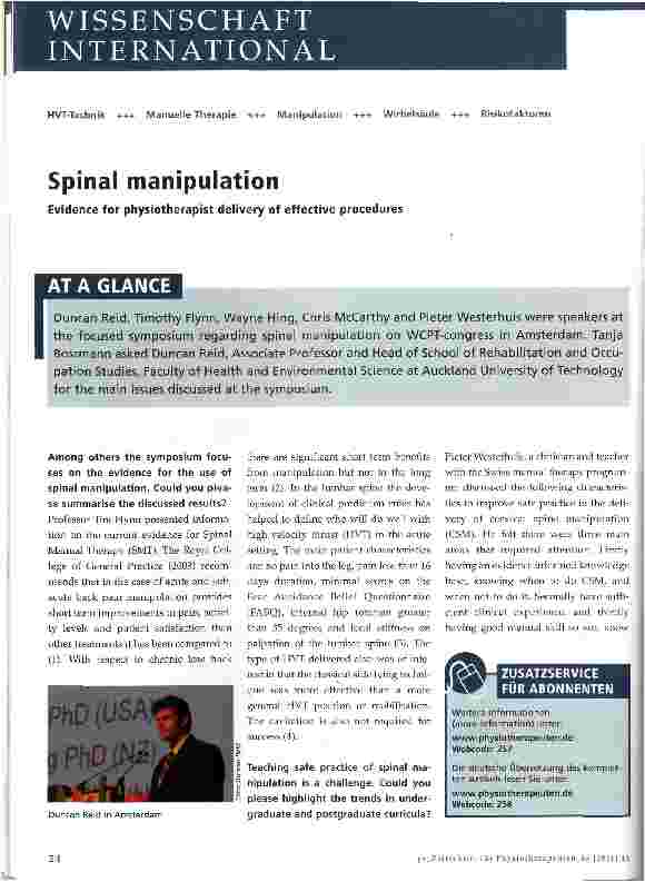 Vorschauseite 1: Spinal manipulation