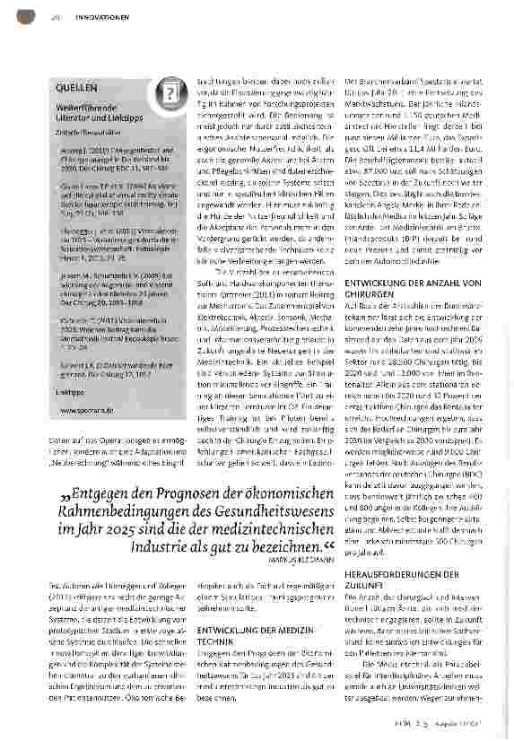 Vorschauseite 3: Zukünftige Entwicklungen in der Viszeralchirurgie