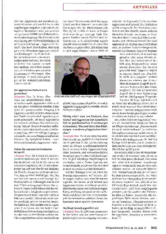 Vorschauseite 2: „Pflegende erleben die Aggression des Patienten als eigenes Versagen