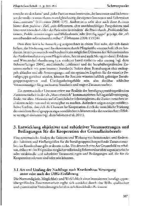 Vorschauseite 5: Wunsch und Wirklichkeit der berufsgruppenübergreifenden Kooperation im Krankenhaus
