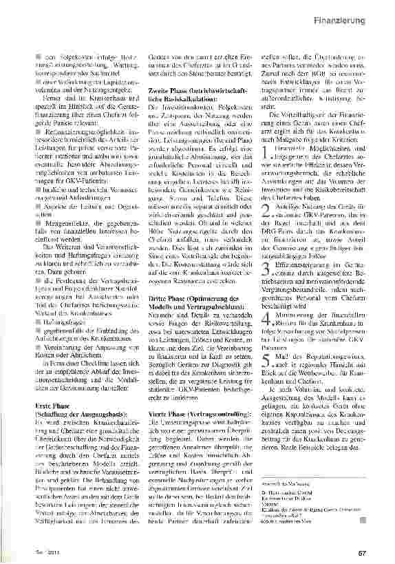 Vorschauseite 2: Gerätefinanzierung durch den Chefarzt