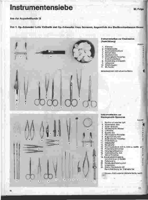 Vorschauseite 1: Instrumentensiebe Aus der Augenheilkunde III 82. Folge