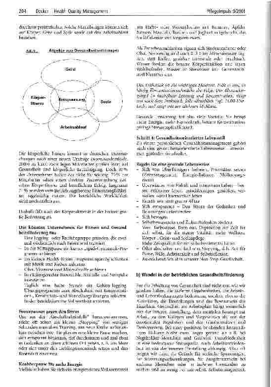 Vorschauseite 5: Health Quality Management Die vier Säulen der Gesundheitsförderung im Betrieb
