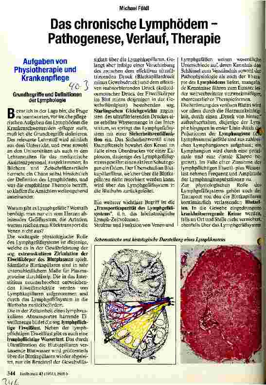 Vorschauseite 1: Das chronische Lymphödem - Pathogenese, Verlauf,Therapie