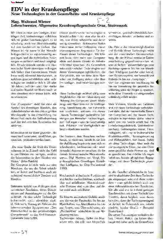 Vorschauseite 1: EDV in der Krankenpflege Neue Technologien in der Gesundheitsund Krankenpflege